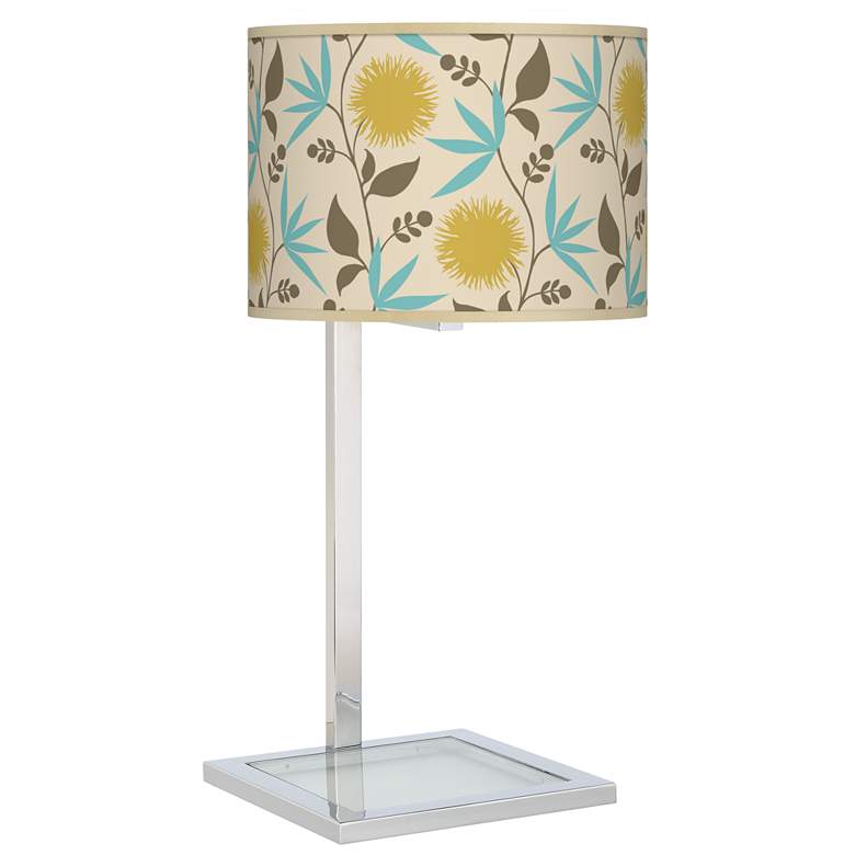 Image 1 Dahlia Glass Inset Table Lamp