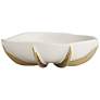 7_Dahlia Studios Adelaide 7" White and Gold Ceramic Round Fruit Bowl more views