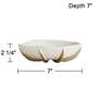 Dahlia Studios Adelaide 7" White and Gold Ceramic Round Fruit Bowl in scene