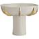 Dahlia Studios Adelaide 9 3/4" White and Gold Ceramic Pedestal Bowl