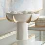 2_Dahlia Studios Adelaide 9 3/4" White and Gold Ceramic Pedestal Bowl
