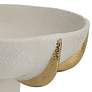 4_Dahlia Studios Adelaide 9 3/4" White and Gold Ceramic Pedestal Bowl more views