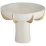 7_Dahlia Studios Adelaide 9 3/4" White and Gold Ceramic Pedestal Bowl more views