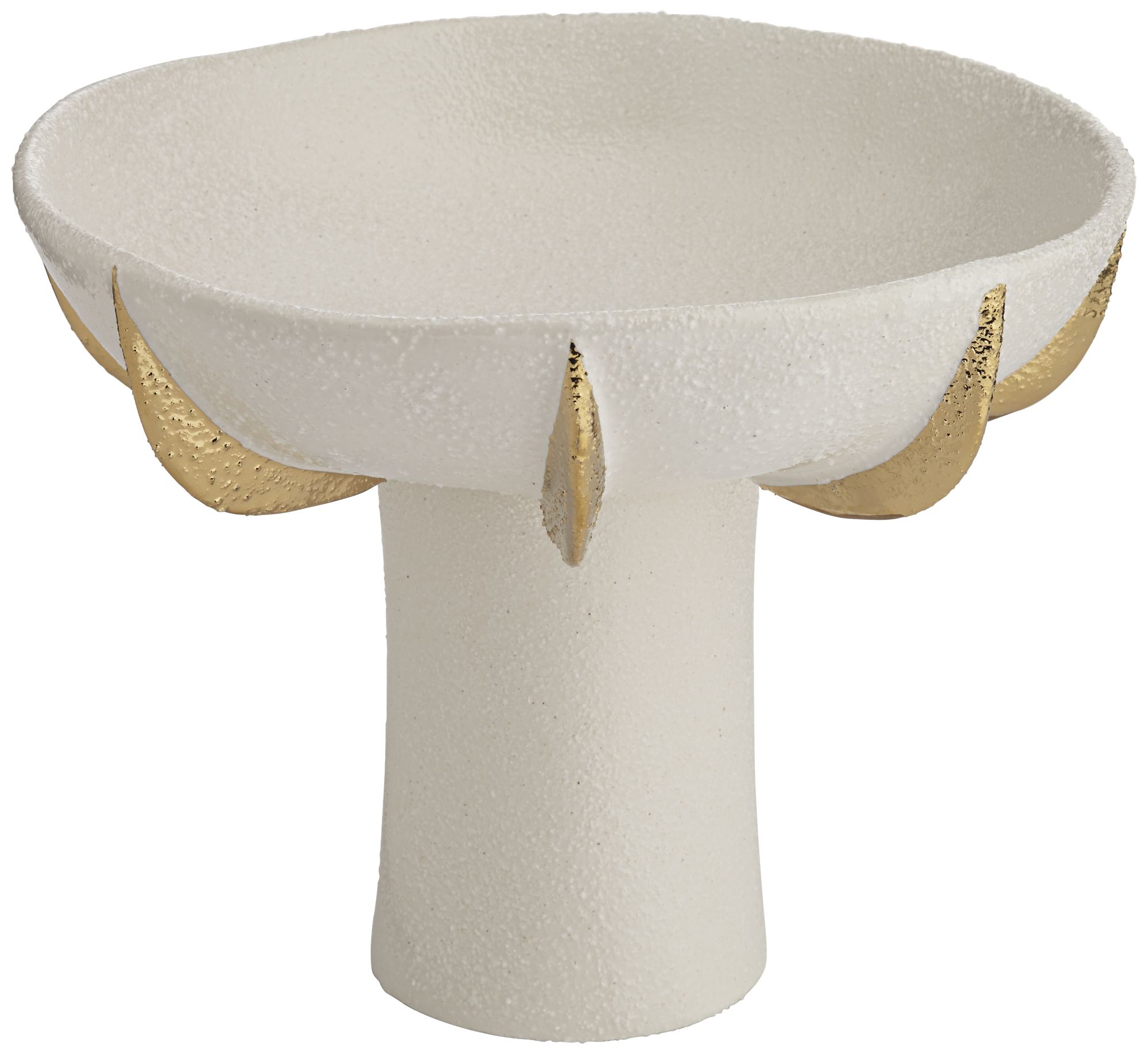Dahlia Studios Adelaide 9 3/4"  White and Gold Ceramic Pedestal Bowl in scene