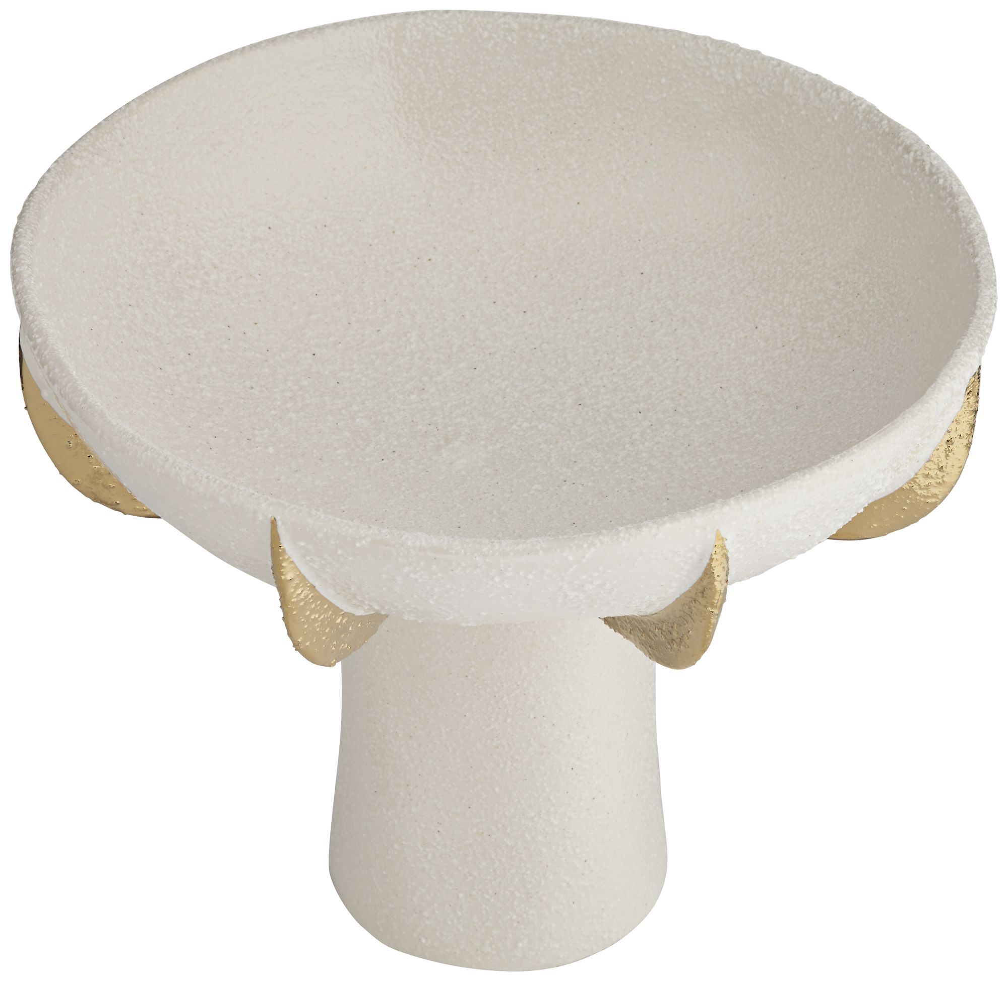 Dahlia Studios Adelaide 9 3/4"  White and Gold Ceramic Pedestal Bowl in scene