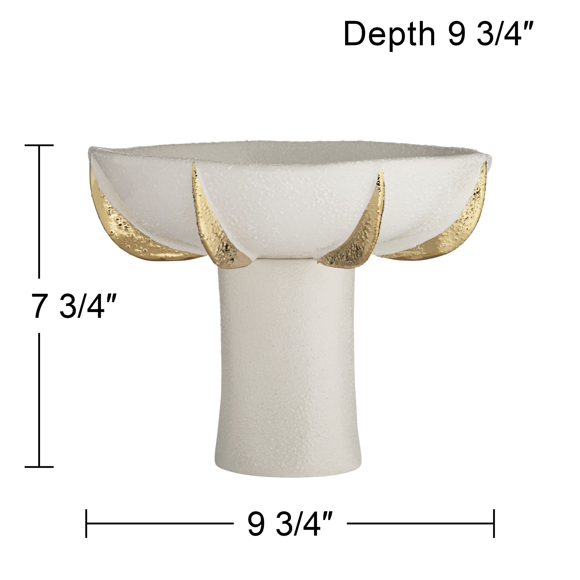 Dahlia Studios Adelaide 9 3/4"  White and Gold Ceramic Pedestal Bowl in scene
