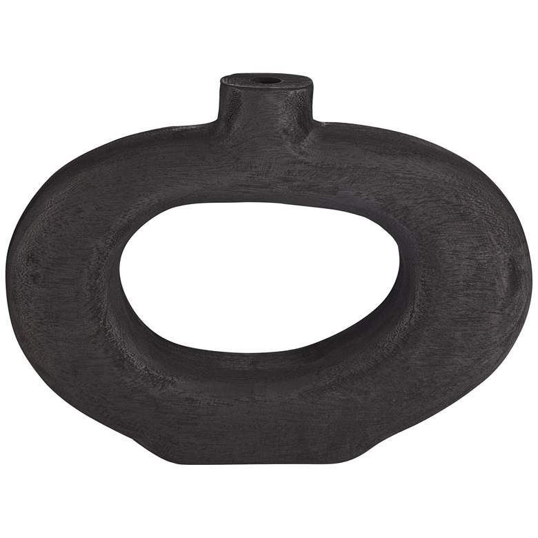 Image 6 Dahlia Studios Amaranth 12 1/4" Matte Black Wood Decorative Round Vase more views