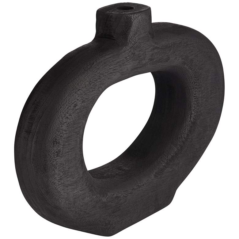 Image 7 Dahlia Studios Amaranth 12 1/4" Matte Black Wood Decorative Round Vase more views