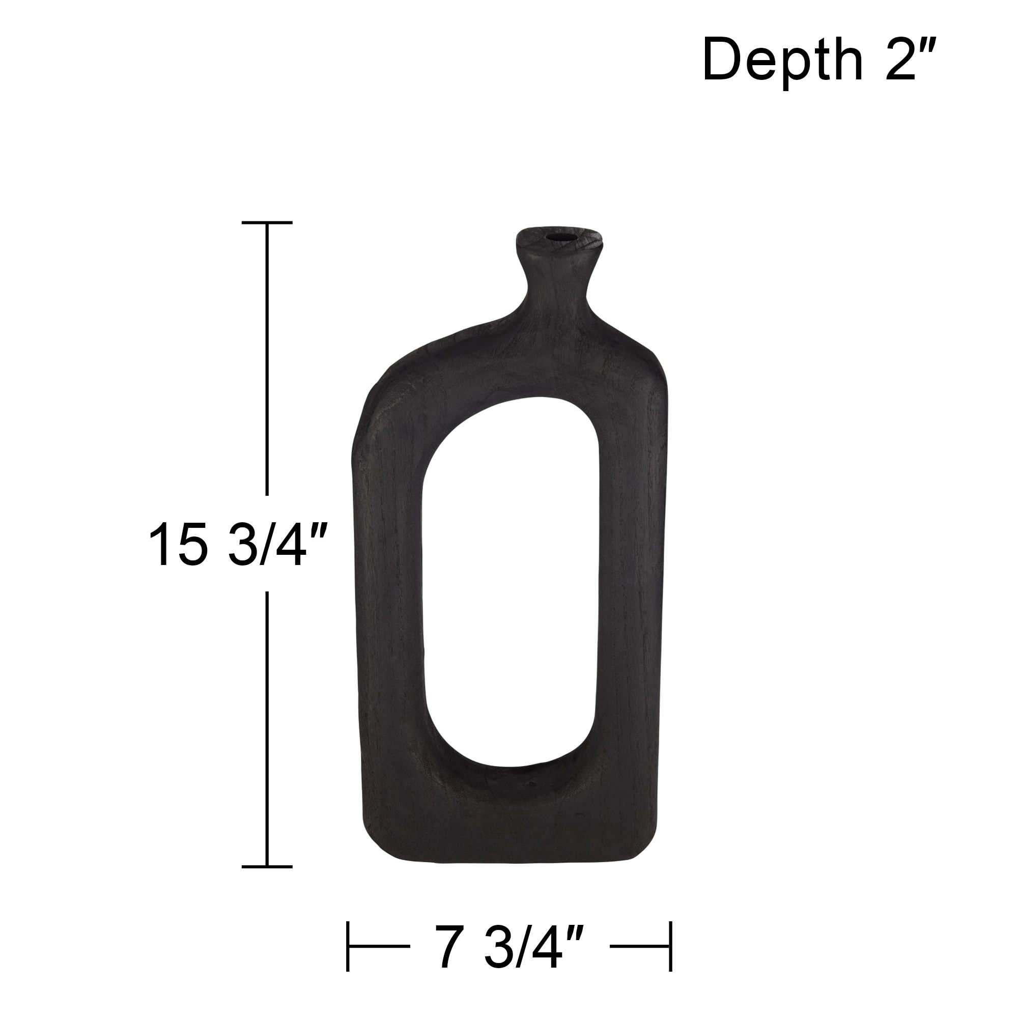 Dahlia Studios Amaranth 15 3/4" High Black Wood Modern Decorative Vase in scene