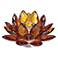 Dahlia Studios Amber Glass 9 1/4" Wide Crystal Lotus Candle Holder