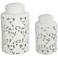 Dahlia Studios Angelique White Ceramic Jars Set of 2
