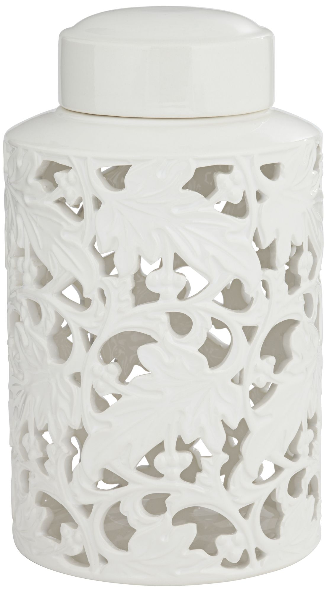 Dahlia Studios Angelique White Ceramic Jars Set of 2