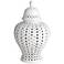Dahlia Studios Auten 10 1/2" Glossy White Stoneware Urn Jar with Lid