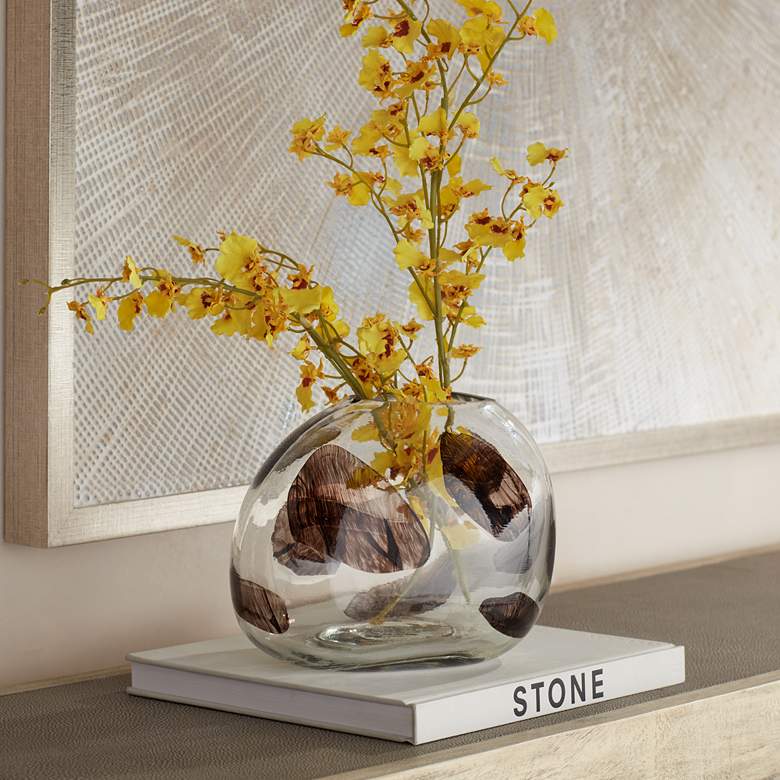 Image 1 Dahlia Studios Beatrice 10 1/4" Wide Brown Transparent Glass Vase