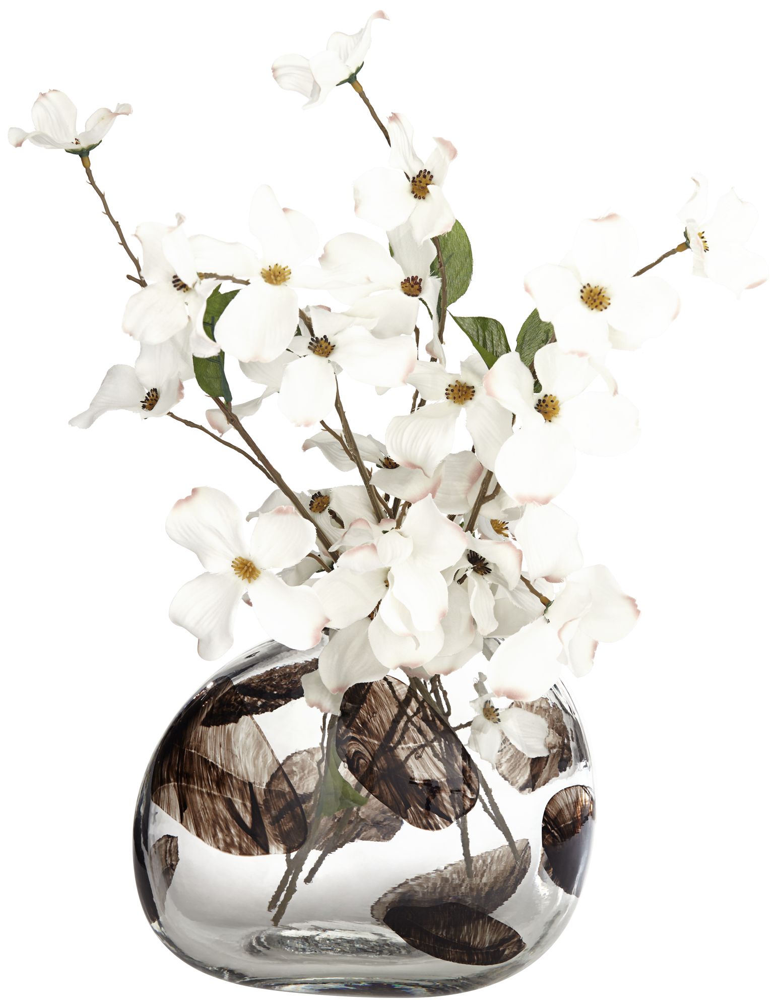 Dahlia Studios Beatrice 10 1/4" Wide Brown Transparent Glass Vase