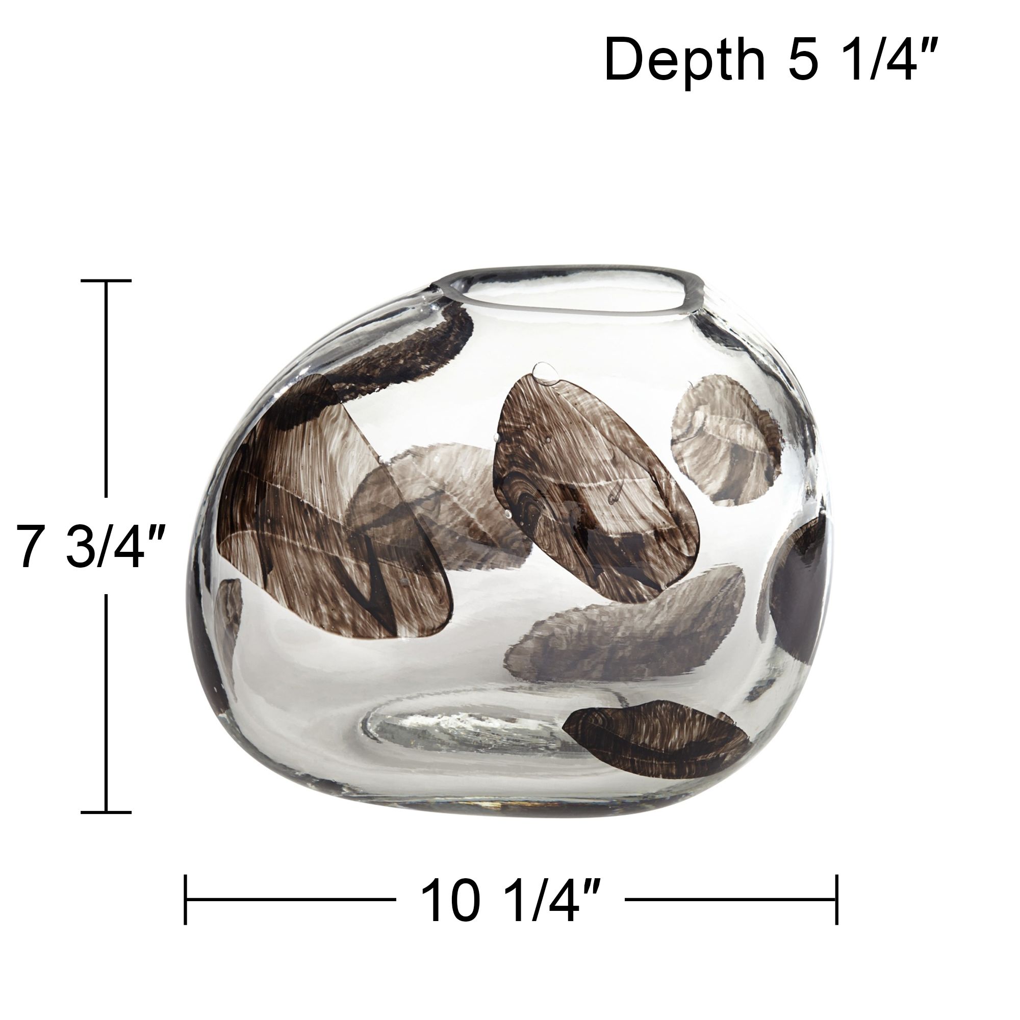 Dahlia Studios Beatrice 10 1/4" Wide Brown Transparent Glass Vase