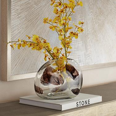 Dahlia Studios Beatrice 10 1/4" Wide Brown Transparent Glass Vase