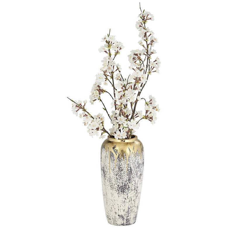 Image 4 Dahlia Studios Blythe Matte Gold and Gray 3-Piece Decorative Vase Set more views