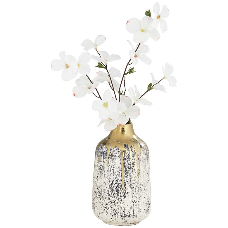 Image 6 Dahlia Studios Blythe Matte Gold and Gray 3-Piece Decorative Vase Set more views