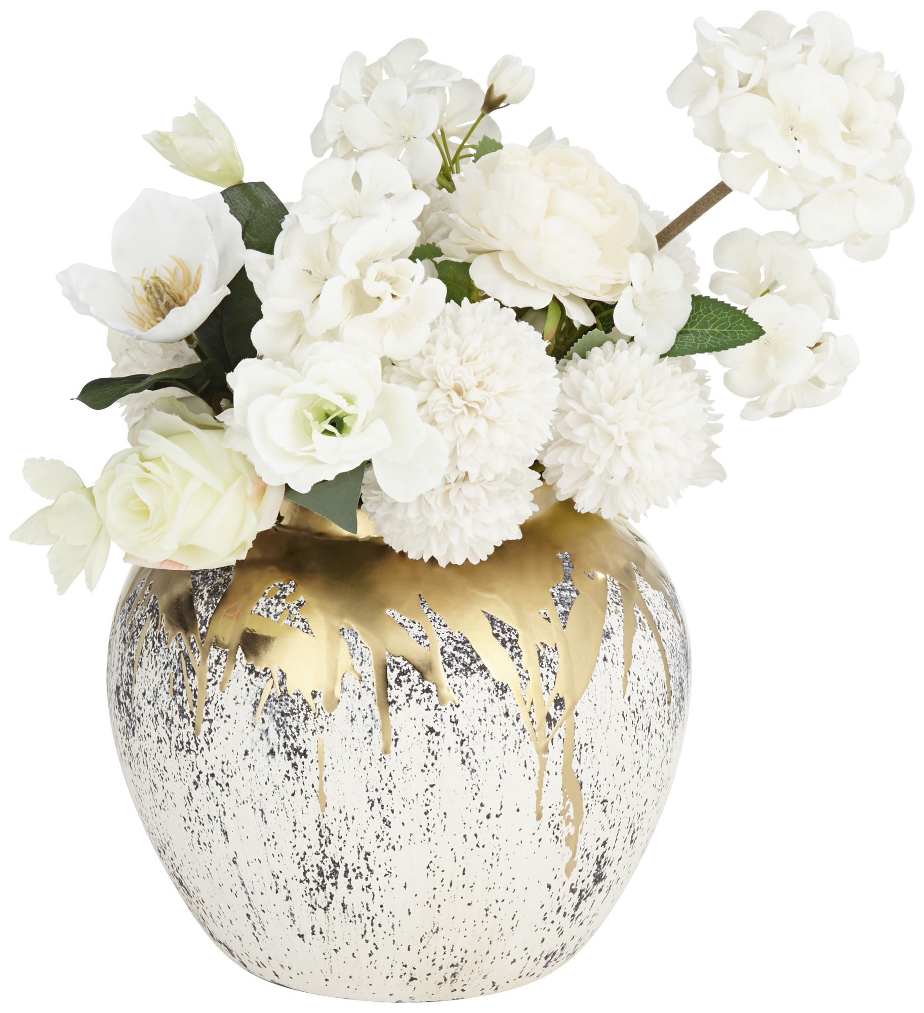 Dahlia Studios Blythe Matte Gold and Gray 3-Piece Decorative Vase Set