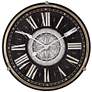 2_Dahlia Studios Carson 21 1/4" High Glossy Black Round Metal Wall Clock