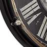 4_Dahlia Studios Carson 21 1/4" High Glossy Black Round Metal Wall Clock more views