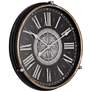 5_Dahlia Studios Carson 21 1/4" High Glossy Black Round Metal Wall Clock more views