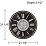 6_Dahlia Studios Carson 21 1/4" High Glossy Black Round Metal Wall Clock more views
