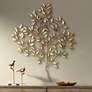 1_Dahlia Studios Dolma Gold Leaves 36" High Iron Wall Art