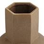 4_Dahlia Studios Emery 12" High Brown Modern Ceramic Hexagonal Vase more views