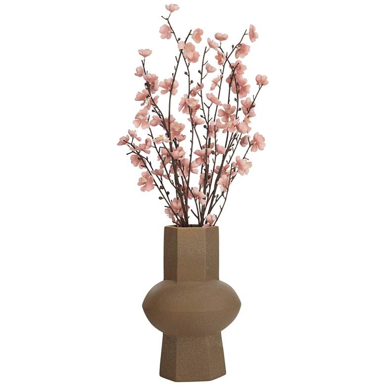 Image 7 Dahlia Studios Emery 12" High Brown Modern Ceramic Hexagonal Vase more views