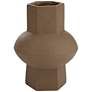3_Dahlia Studios Emery 7 3/4" High Brown Modern Ceramic Hexagonal Vase