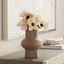 2_Dahlia Studios Emery 7 3/4" High Brown Modern Ceramic Hexagonal Vase