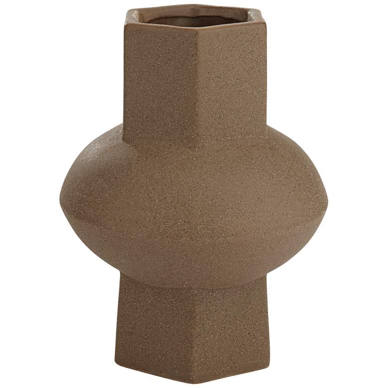 Image 6 Dahlia Studios Emery 7 3/4" High Brown Modern Ceramic Hexagonal Vase more views