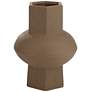 6_Dahlia Studios Emery 7 3/4" High Brown Modern Ceramic Hexagonal Vase more views