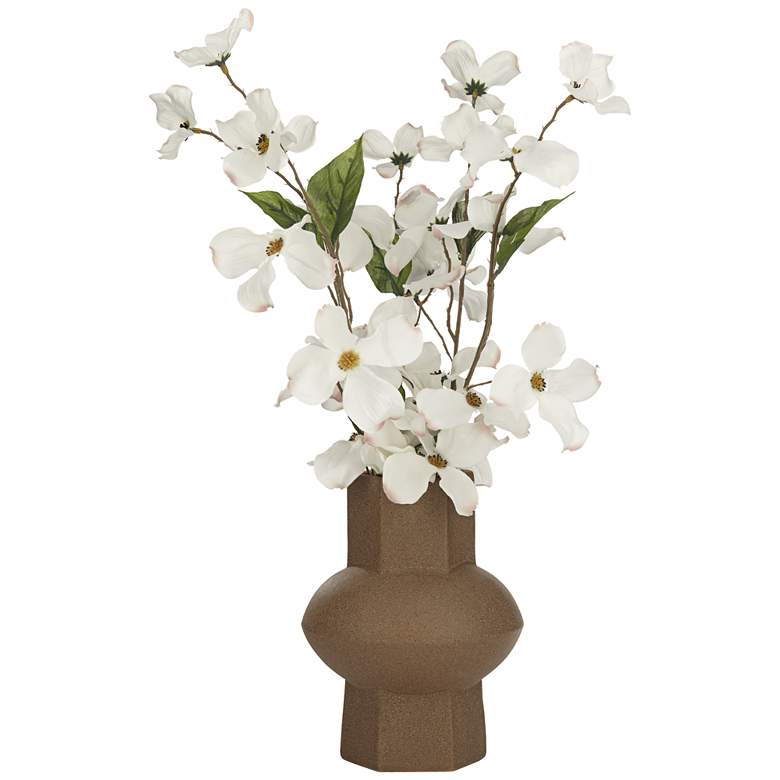 Image 7 Dahlia Studios Emery 7 3/4" High Brown Modern Ceramic Hexagonal Vase more views