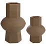 Thumbnail2 of Dahlia Studios Emery Brown Ceramic Hexagonal Vases Set of 2