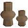 Dahlia Studios Emery Brown Ceramic Hexagonal Vases Set of 2