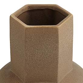 Image3 of Dahlia Studios Emery Brown Ceramic Hexagonal Vases Set of 2 more views