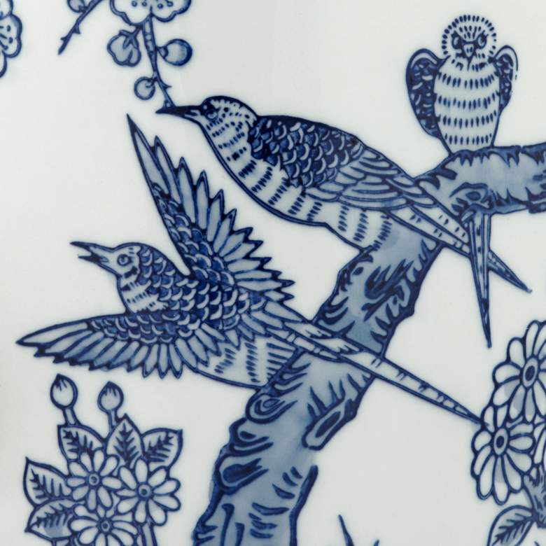 Image 5 Dahlia Studios Heather 12" High Decorative Blue and White Ceramic Jar more views