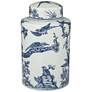 6_Dahlia Studios Heather 12" High Decorative Blue and White Ceramic Jar more views