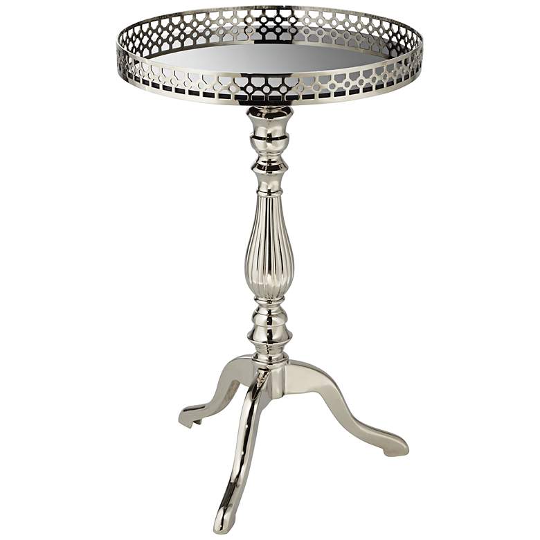 Image 1 Dahlia Studios Marble Top Round Nickel Accent Table