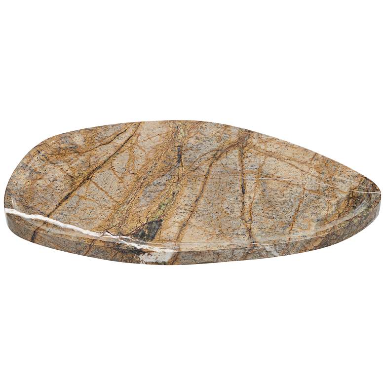 Image 3 Dahlia Studios Margaret 13 1/2" Wide Brown Coffee Marble Plate