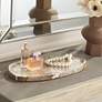 2_Dahlia Studios Margaret 13 1/2" Wide Brown Coffee Marble Plate