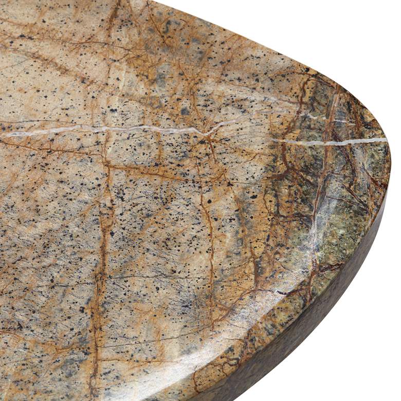 Image 5 Dahlia Studios Margaret 13 1/2" Wide Brown Coffee Marble Plate more views