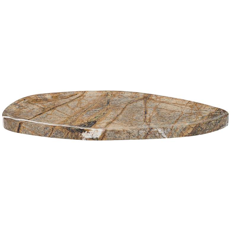 Image 6 Dahlia Studios Margaret 13 1/2"  Wide Brown Coffee Marble Tray more views