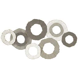 Image2 of Dahlia Studios Parade 40" Wide Gray White Taupe Ridge-Circle Wall Art