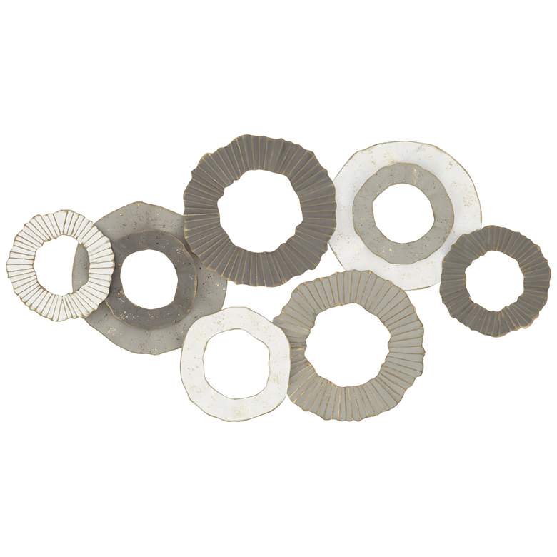 Image 2 Dahlia Studios Parade 40" Wide Gray White Taupe Ridge-Circle Wall Art