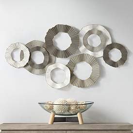Image1 of Dahlia Studios Parade 40" Wide Gray White Taupe Ridge-Circle Wall Art