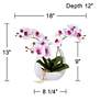 6_Dahlia Studios Pink White Phalaenopsis 13" Faux Orchids in White Pot more views
